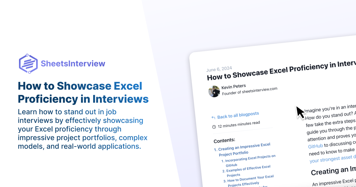 Showcasing a preview of how to showcase Excel proficiency in interviews